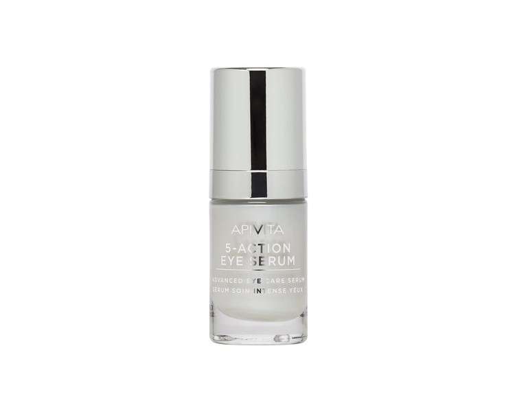 APIVITA 5-Action Eye Serum 0.51 fl. oz. Anti-Aging Under Eye Serum with White Lily and Hyaluronic Acid