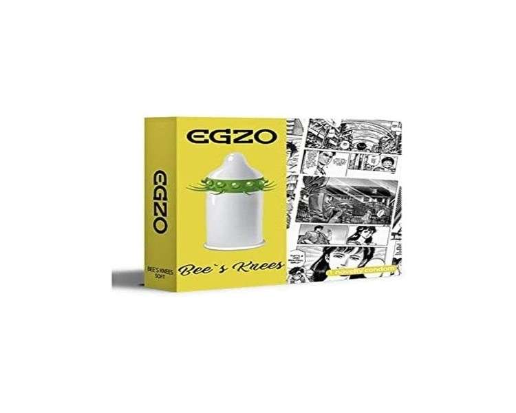 EGZO Cocky Friend CF-4 Soft Yellow 1 Special Condom with Extremely Stimulating Spikes - Bees Knees Variant