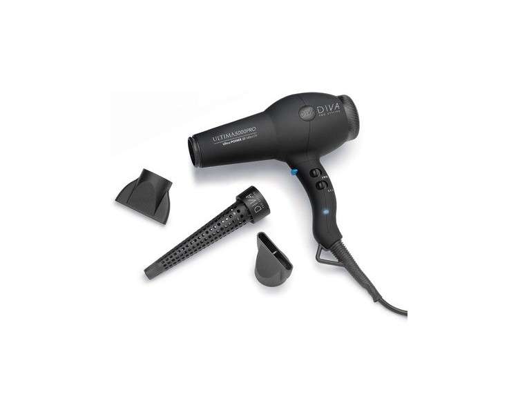 Diva Pro Styling Ultima 5000 Pro Ionic Conditioning Hair Dryer 2200W Black