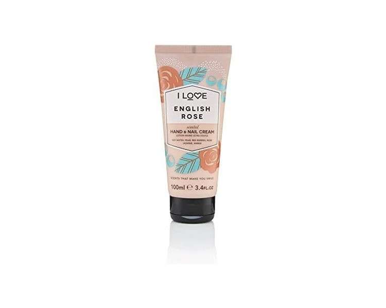 I Love Signature English Rose Rejuvenating Hand and Nail Cream with Shea Butter and Organic Coconut Oil 100ml