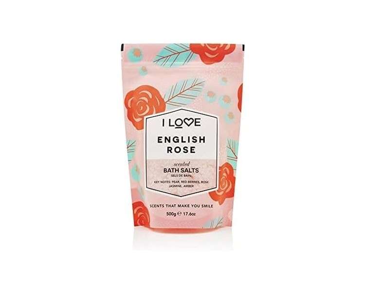 I Love English Rose Scented Bath Salts with ACB Bio-Water Bamboo 500g