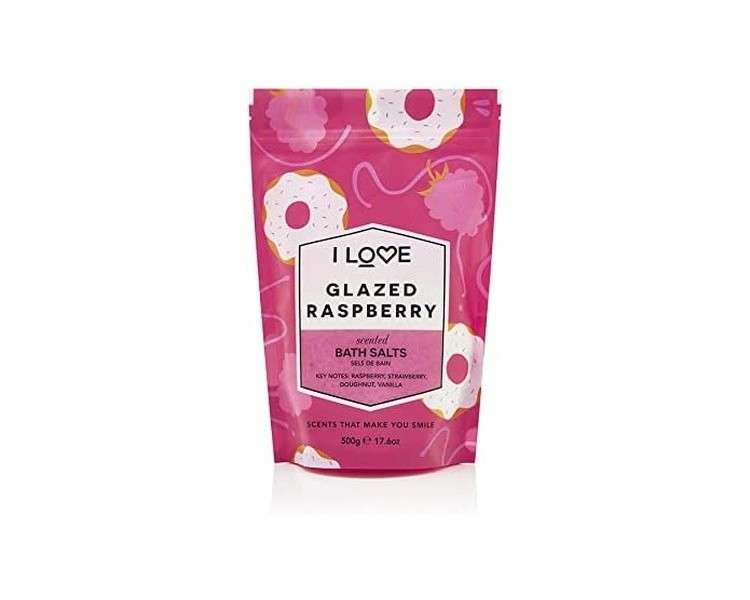 I Love Glazed Raspberry Scented Bath Salts with ACB Bio-Water Bamboo 500g