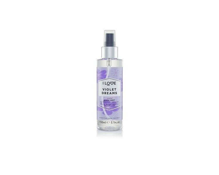 I Love Signature Violet Dreams Long Lasting Fast Drying Non Sticky Body Mist for Her 150ml