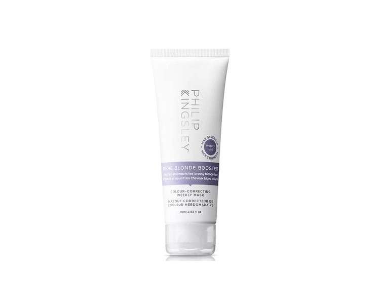 PHILIP KINGSLEY Pure Blonde Booster Purple Mask for Blonde Platinum Silver Gray Bleached Brassy Hair Weekly Toner 2.5oz 75ml