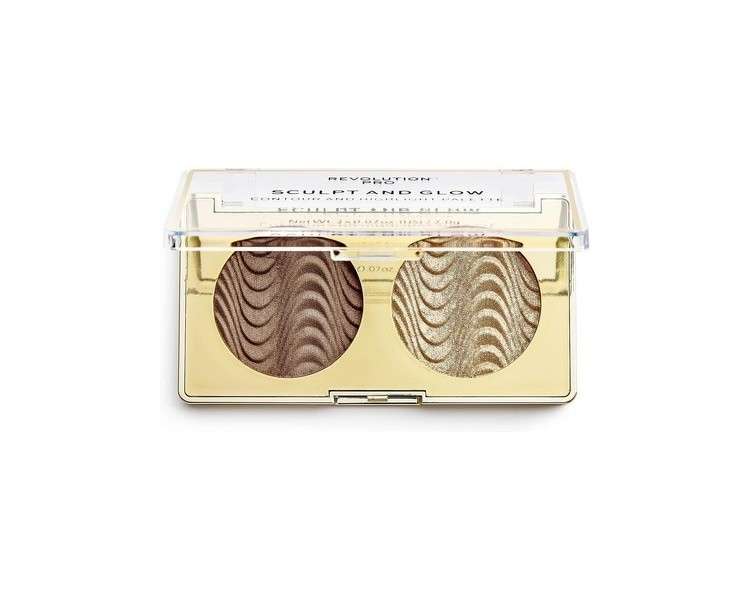 Revolution Pro Sculpt & Glow Face Palette Savanna Nights 2 Shades 4g