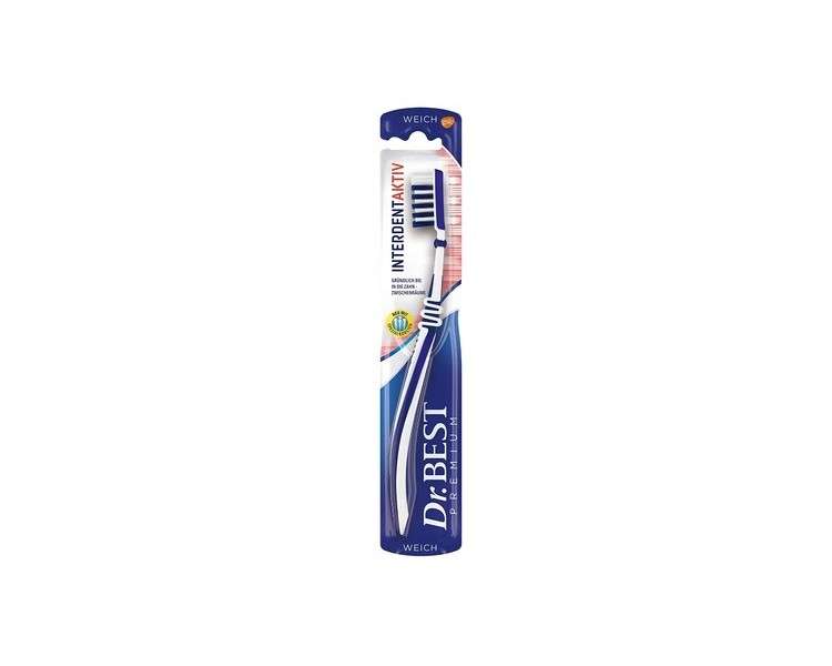 Dr. Best Interdent Active Toothbrush Soft with Special Bristles for Thorough Cleaning of Interdental Spaces