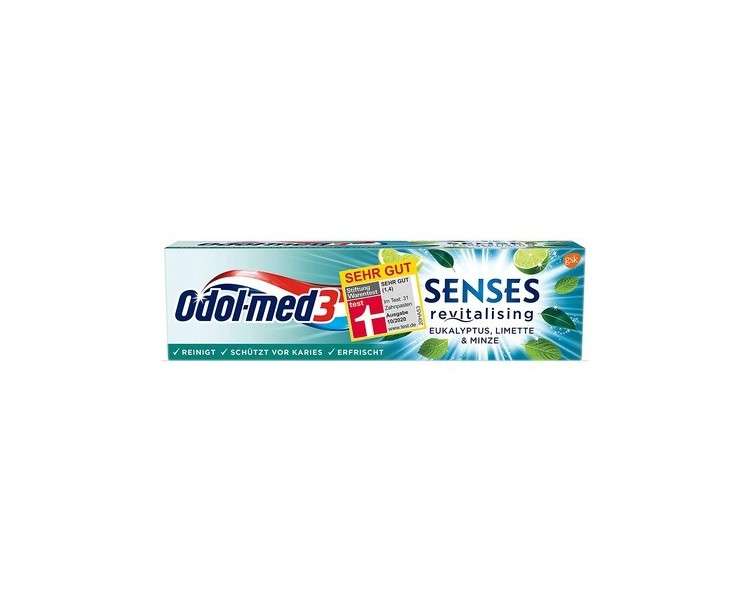 Odol-med 3 SENSES Revitalising Eucalyptus Lime and Mint Toothpaste 75ml