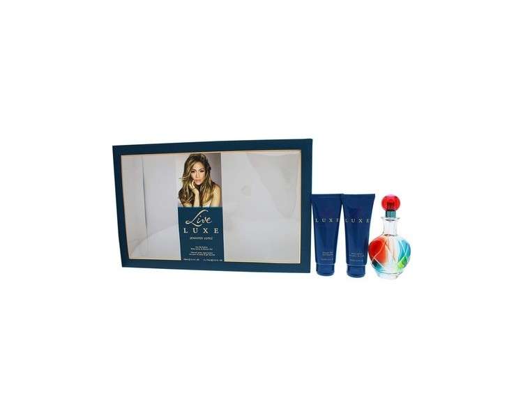 Live Luxe by Jennifer Lopez for Women 3 Pc Gift Set 3.4oz EDP Spray 2.5oz Shower Gel 2.5oz Body