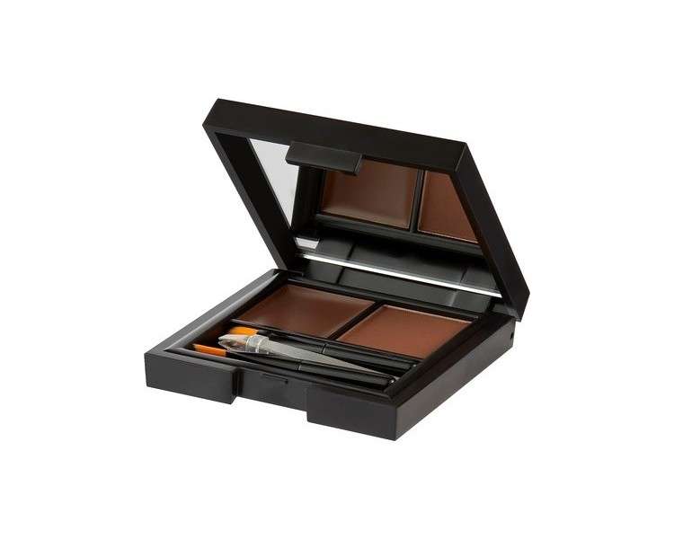 Sleek MakeUP Brow Kit with Tweezers and 2 Brushes Define and Sculpt Brow - Travel Size Kit Dark