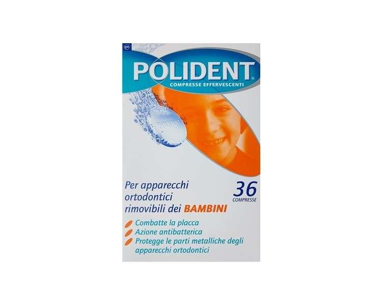 Polident Effervescent Tablets for Removable Orthodontic Appliances for Children