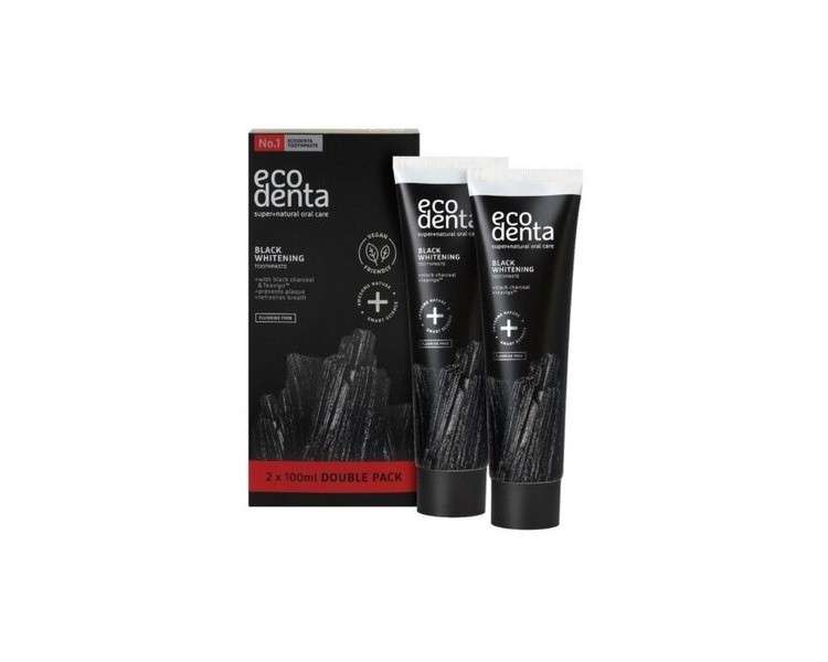 Eco Denta Black Charcoal Toothpaste Natural Paste 2x100ml