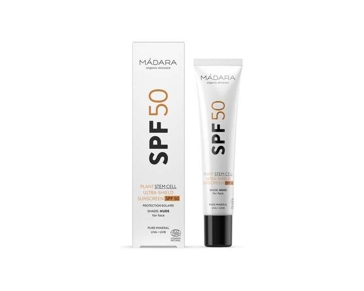 MADARA Organic Skincare SPF30 and 50 Plant Stem Cell Ultra-Shield Face Sunscreen SPF 50