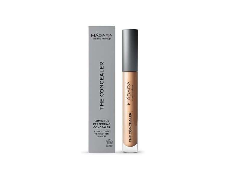 MÁDARA Luminous Perfecting Concealer 45 Almond Organic Makeup Contour Corrector with Hyaluronic Acid and Minerals 4ml