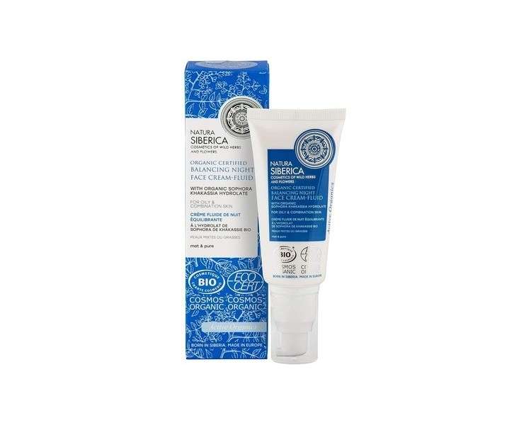 Natura Siberica Organic Certified Balancing Night Face Cream-Fluid for Oily & Combination Skin