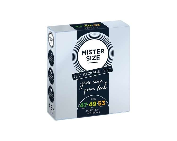 MISTER SIZE Condoms Thin and Moist 3-Pack in Your Size XS-M - Slim Trio