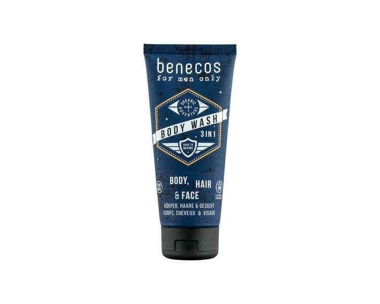 Benecos Natural Cosmetics 3in1 Shower Gel for Body Hair and Face 200ml Sage