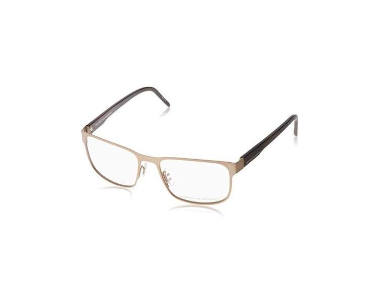 Porsche Design Eyeglasses P 8291 D Metal Plastic Gold Matt Brown Marble