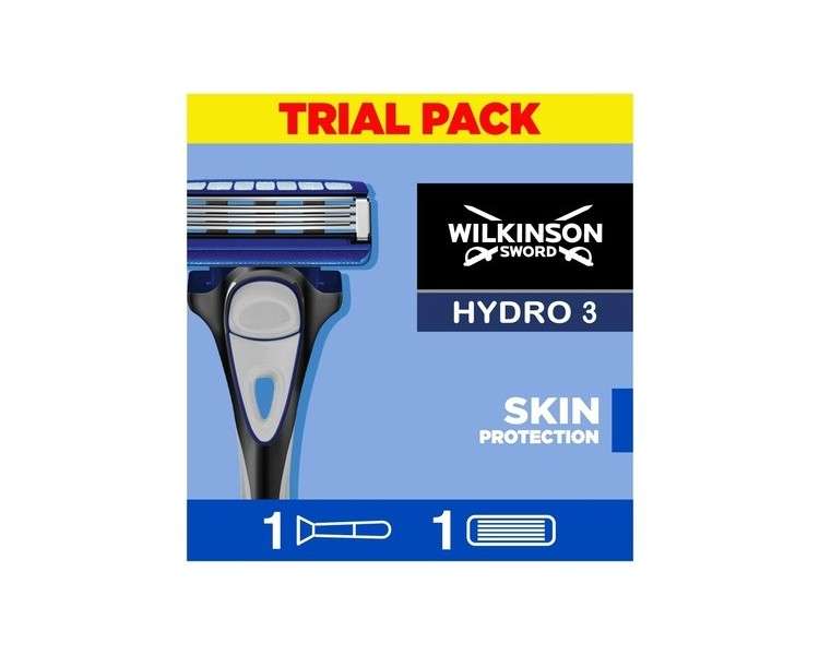 Wilkinson Sword Hydro 3 Skin Protection for Men Regular Razor Handle + 1 Blade Refill Men's Razor