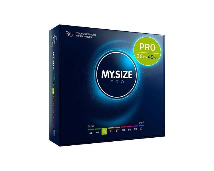 MY.SIZE PRO Condom Size 2 49mm 36 Pieces - The New Generation MY.SIZE Condoms Pack of 36