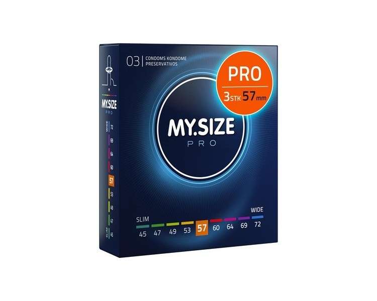 MY.SIZE PRO Condom Size 4 57mm 3 Pieces - The New Generation MY.SIZE Condoms Pack of 3