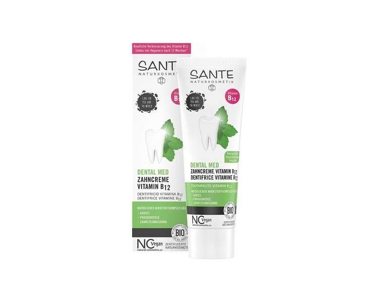 Sante Naturkosmetik Dental Med Toothpaste with Vitamin B12 and Fluoride 75ml