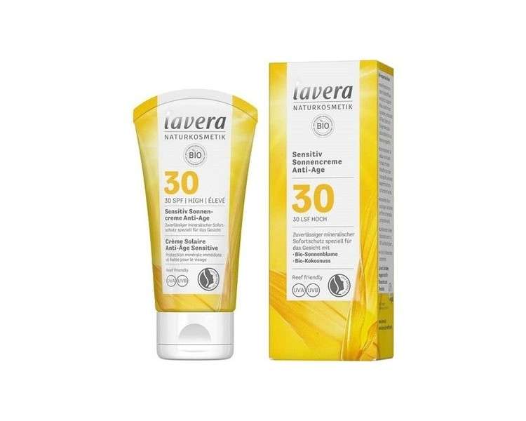 Lavera Sensitive Sun Cream Anti-Age SPF 30 Natural Cosmetics Vegan Certified 50ml