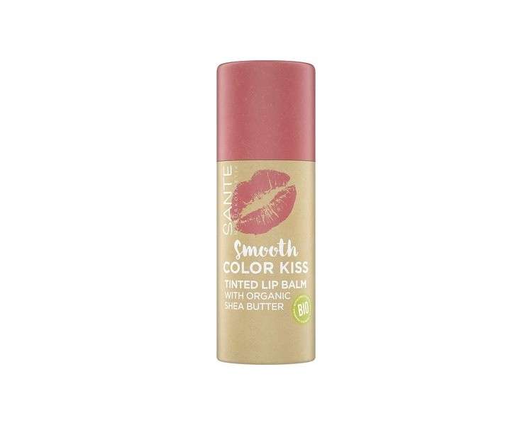 Sante Naturkosmetik Smooth Color Kiss Tinted Lip Balm with Organic Shea Butter 01 Soft Coral 8.5g