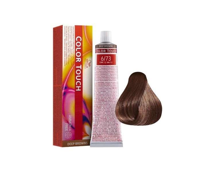 WELLA Number 6/73 Demi-Permanent Colour Touch CT 6/73 Dark Blonde Brown Gold 60ml