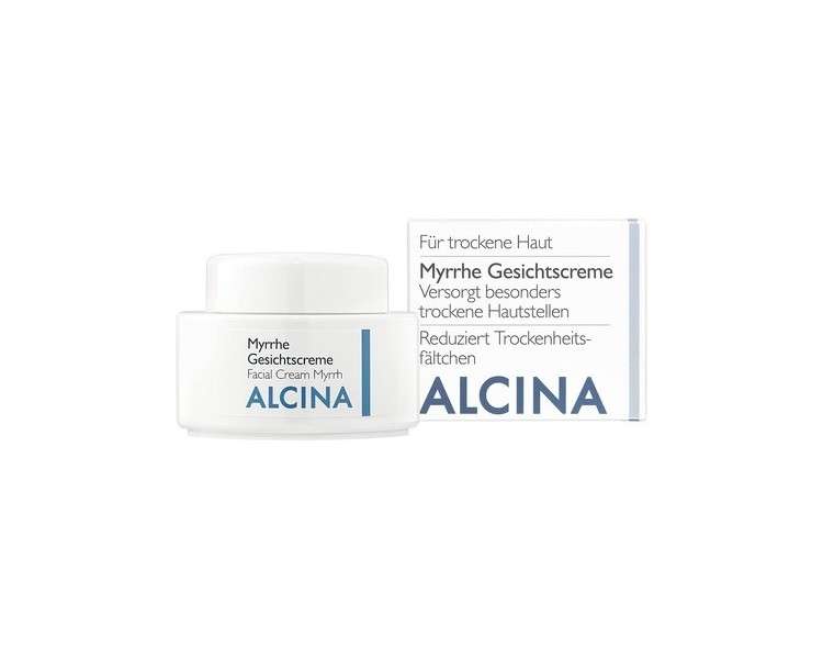 ALCINA Myrrh Face Cream 100ml for Dry Skin - Reduces Dryness Wrinkles