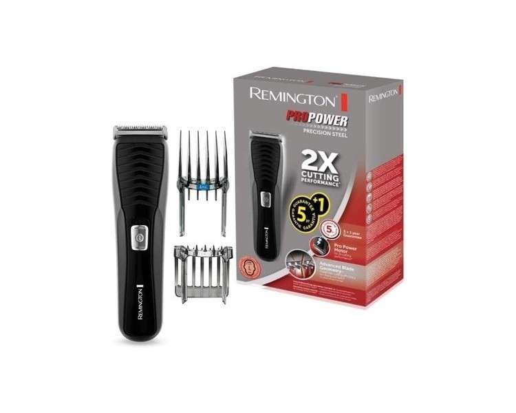 Remington HC7110 ProPower Precision Hair Clipper with LED Charge Indicator and Stainless Steel Blades - 17 Length Settings + 2 Comb Attachments - Corded/Cordless Lithium Powered