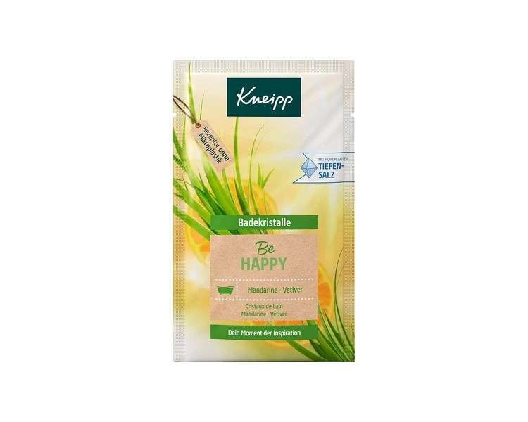 Kneipp Be Happy Bath Crystals with Natural Deep Salt and Essential Oils of Mandarin and Vetiver 60g