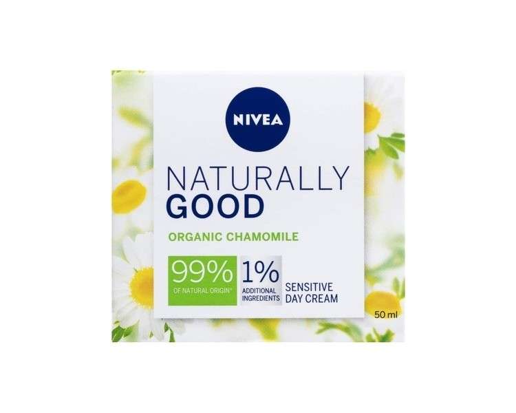 NIVEA Naturally Good Radiance Sensitive Day Cream 50ml Moisturising Face Cream with Organic Chamomile Extract