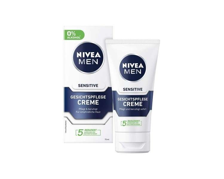 NIVEA Men Sensitive Face Care Cream Moisturizing Cream for Men with Sensitive Skin Soothing Face Cream 75ml