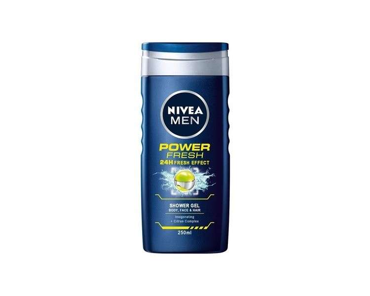 Nivea Men Power Refresh Shower Gel 250ml with Menthol Scent