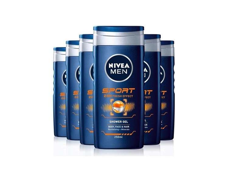 NIVEA MEN Sport Shower Gel 500ml, Anti-Bacterial Body Wash with Lime Scent