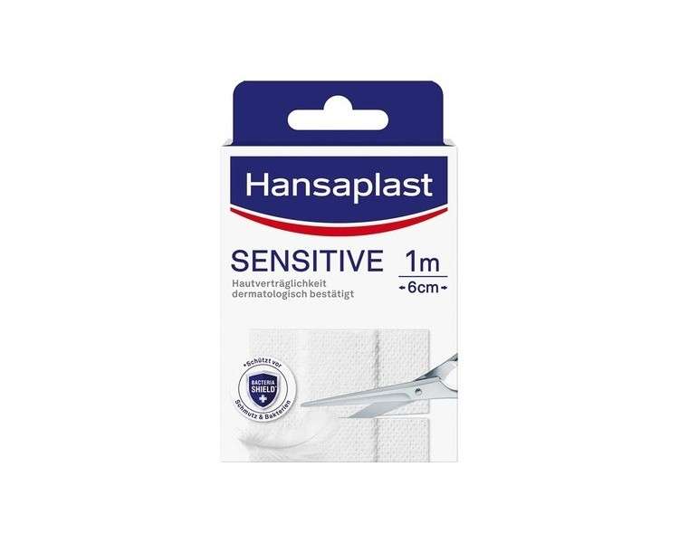 Hansaplast Sensitive Plaster 1m x 6cm with Bacteria Shield