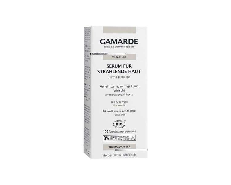 GAMARDE Bio-Kosmetik Radiant Skin Serum with Organic Aloe Vera and Licorice Vegan Moisturizing Care 30ml