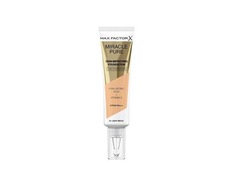 Max Factor Miracle Pure Foundation 32 Light Beige Spf30 30ml