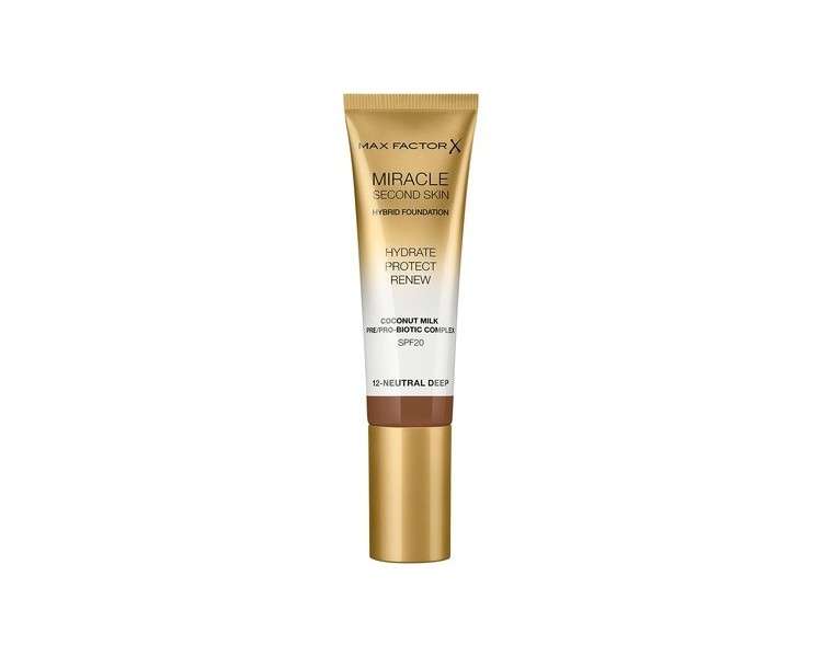 Max Factor Miracle Second Skin Hydrating Foundation Neutral Deep 30ml