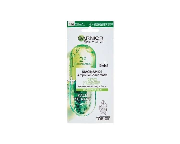 Garnier Niacinamide Detox Ampoule Sheet Mask Kale 15g