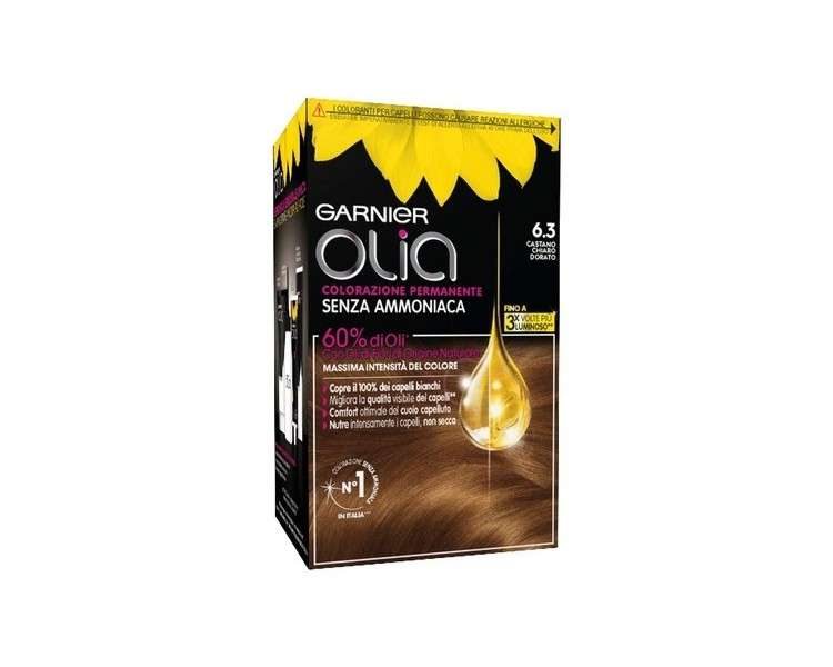 Garnier Olia Permanent Colouring and Bleaching 6.3 Light Chestnut Dora