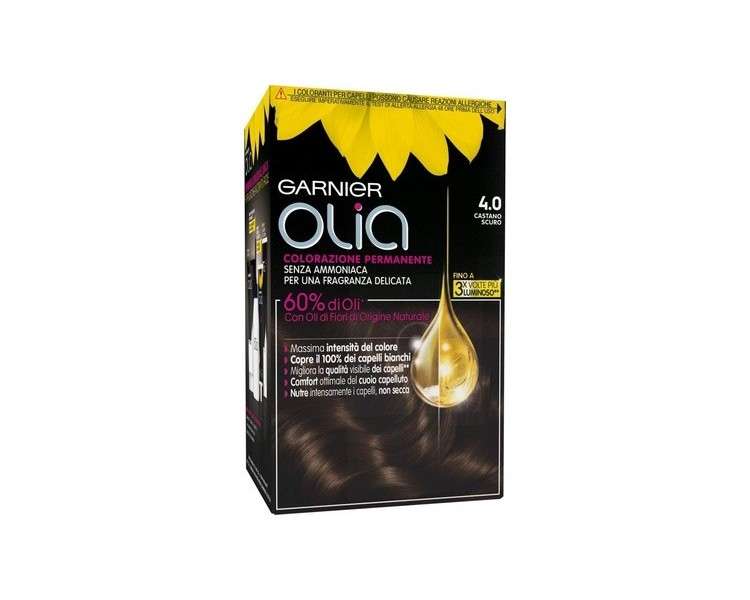 Garnier Olia Permanent Color and Bleach 4.0 Dark Chestnut