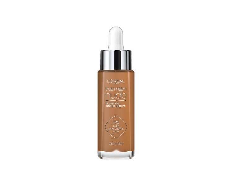 L'Oreal Paris True Match Tinted Serum Foundation with 1% Hyaluronic Acid 30ml Shade 7-8 Tan-Deep
