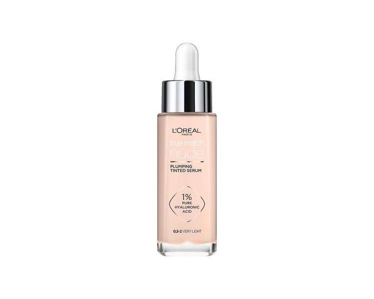 L'Oreal Paris True Match Tinted Serum Foundation with Hyaluronic Acid 30ml Shade 0.5-2 Very Light