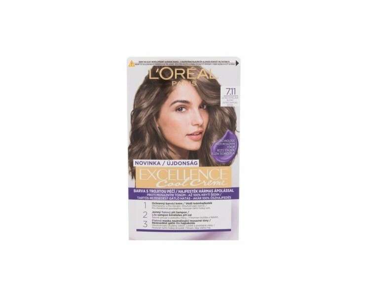 Loreal Paris Excellence Cool Cream hair color 7.11 Ultra ash blonde