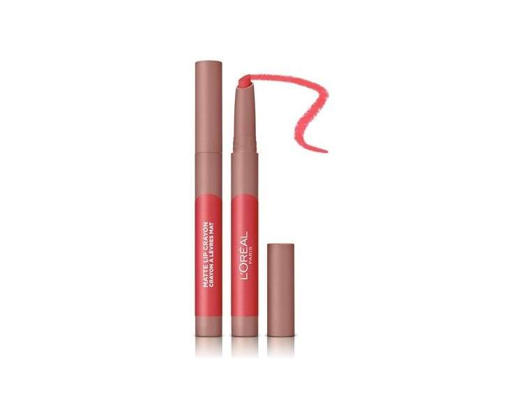 L'Oreal Paris Infallible Very Matte Lip Crayon Lipstick Smudge Proof Pink Lipstick 108 Hot Apricot