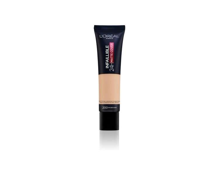 L'Oréal Paris Infallible 24h Matte Cover Foundation 200 Golden Sand 30ml