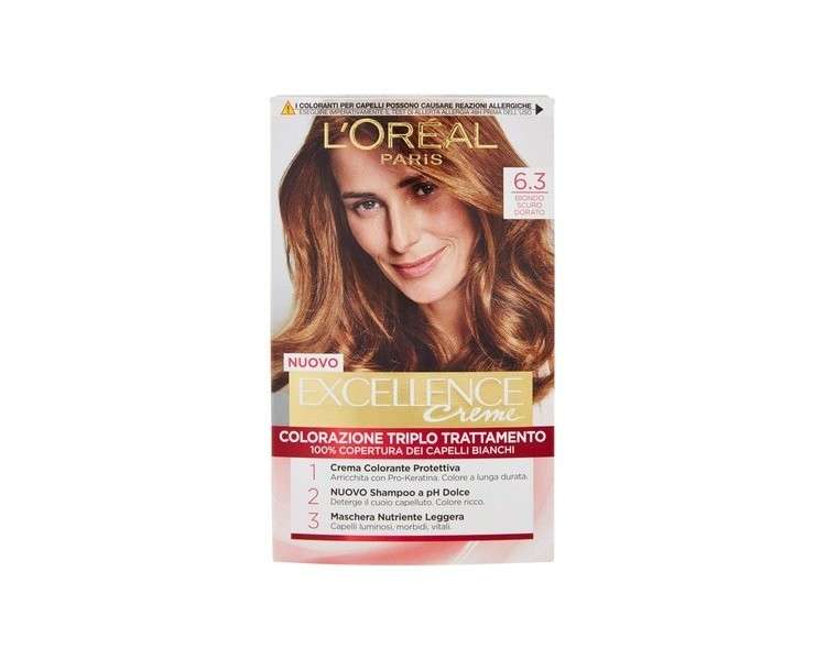 L'Oréal Paris Excellence Crème Permanent 6.3 Natural Light Golden Blonde