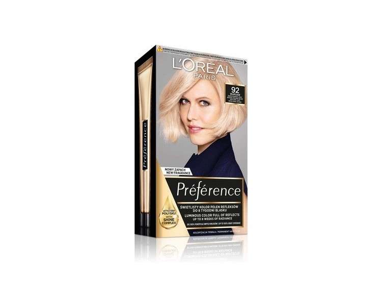 L'Oreal Paris Preference hair dye, 92 Very Light Blonde