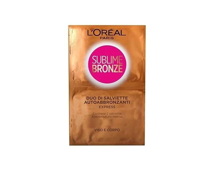 L'Oreal Sublime Bronze Self Tanning Wipes 72 Pieces